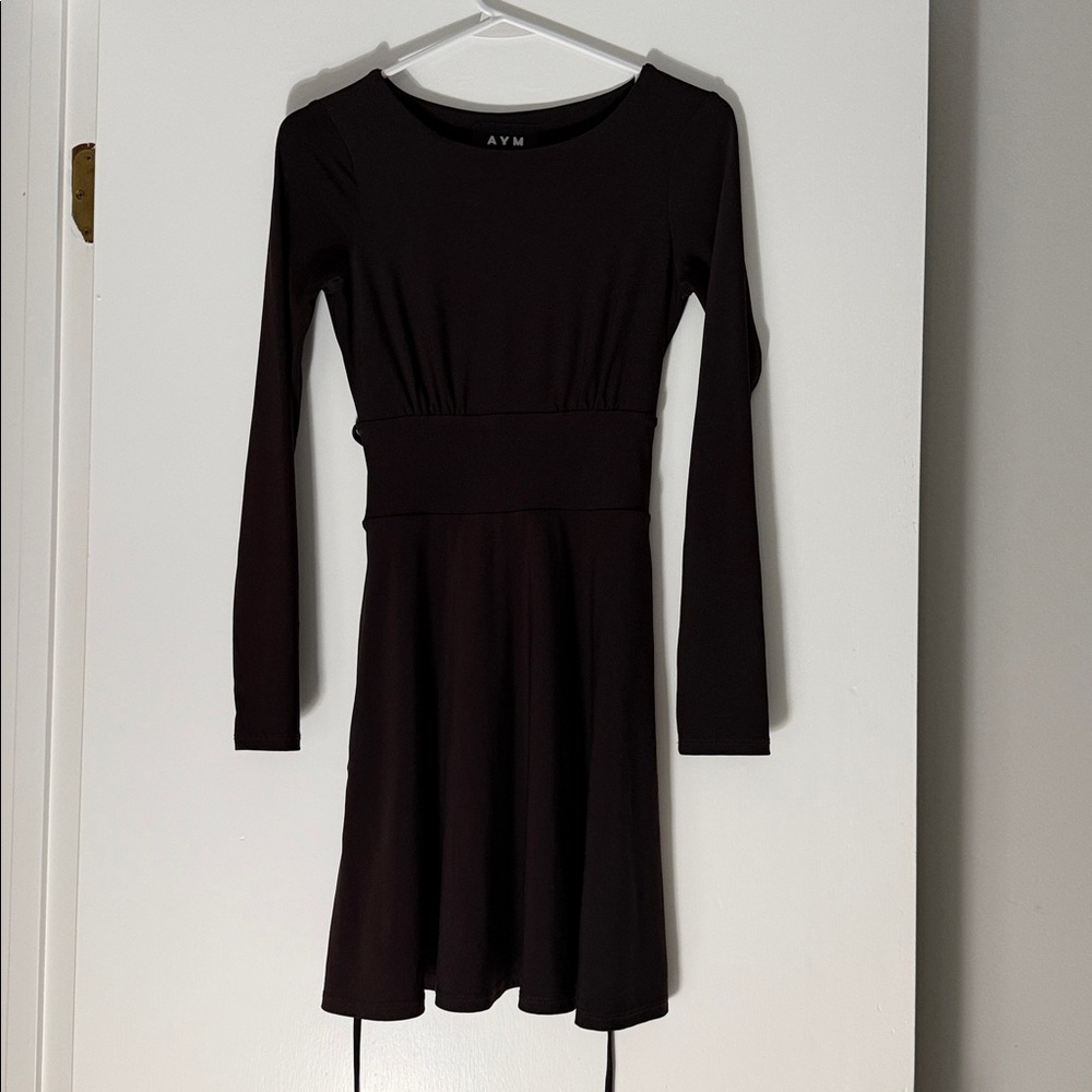 Aym studio Rye Mini Dress Chocolate Brown - Picture 2 of 4